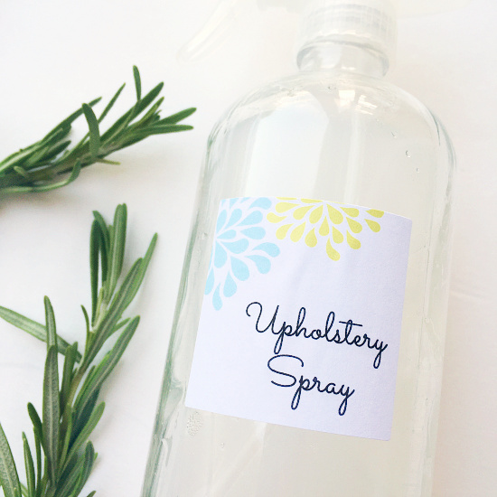 Homemade Upholstery Spray made with vinegar and other ingredients