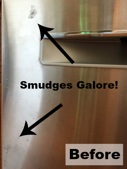 Stainless steel dishwasher prior to cleaning