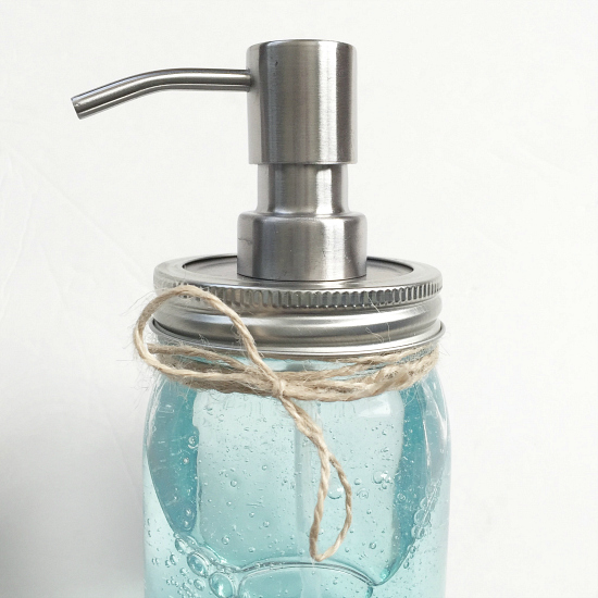 This DIY mason jar soap dispenser is adorable!