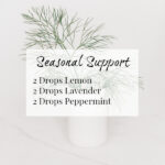 Seasonal Support Diffuser Blend combines Lemon, Lavender, and Peppermint