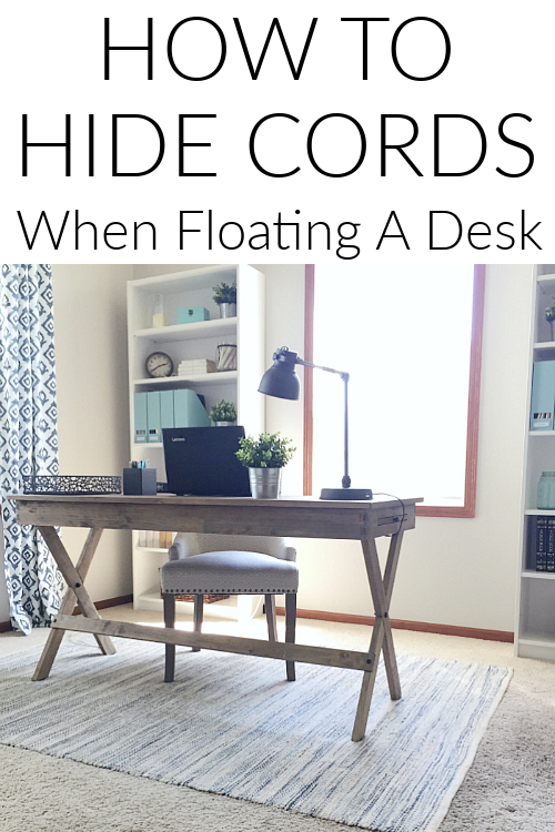 Farmhouse style desk in middle of office space
