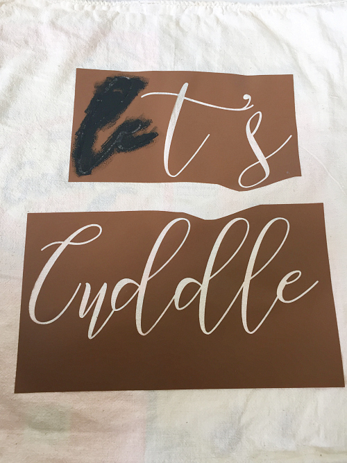 Vinyl lettering with the words 