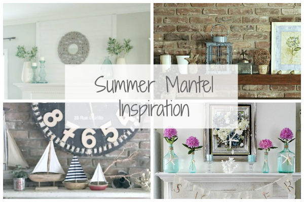 Love these ideas for decorating the fireplace mantel for summer.