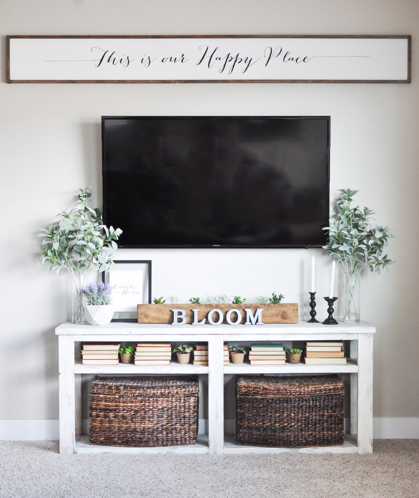 "This is Our Happy Place" farmhouse style sign made with w vinyl cutting machine