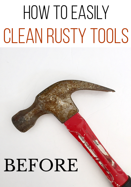 Rusty hammer before cleaning