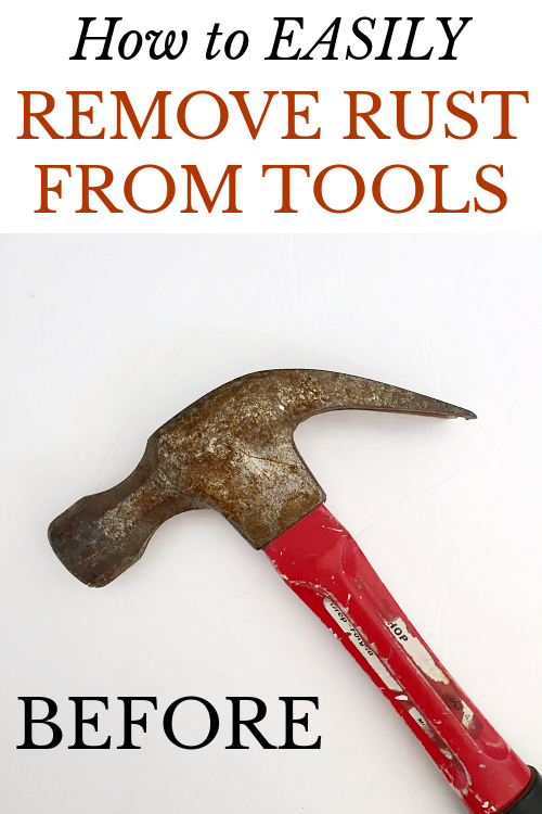 Rusty hammer before cleaning