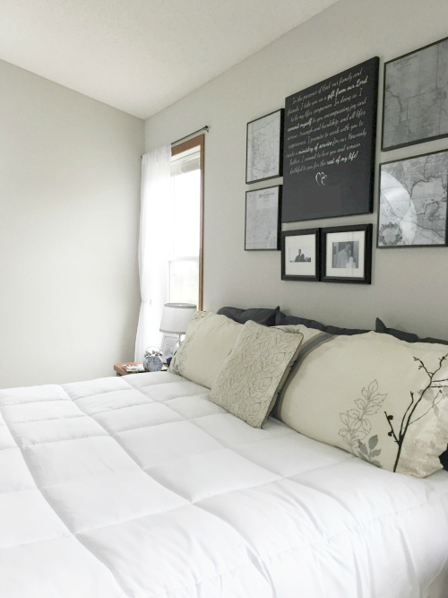 Bedroom painted with free paint from the recycle center