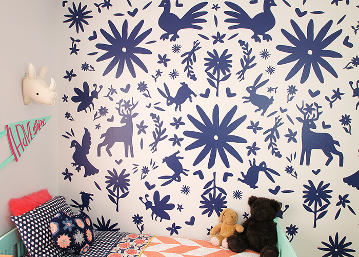 Faux wallpaper using vinyl cut-outs