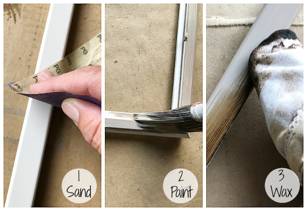 Using chalk paint and wax to create a weathered wood look on frames
