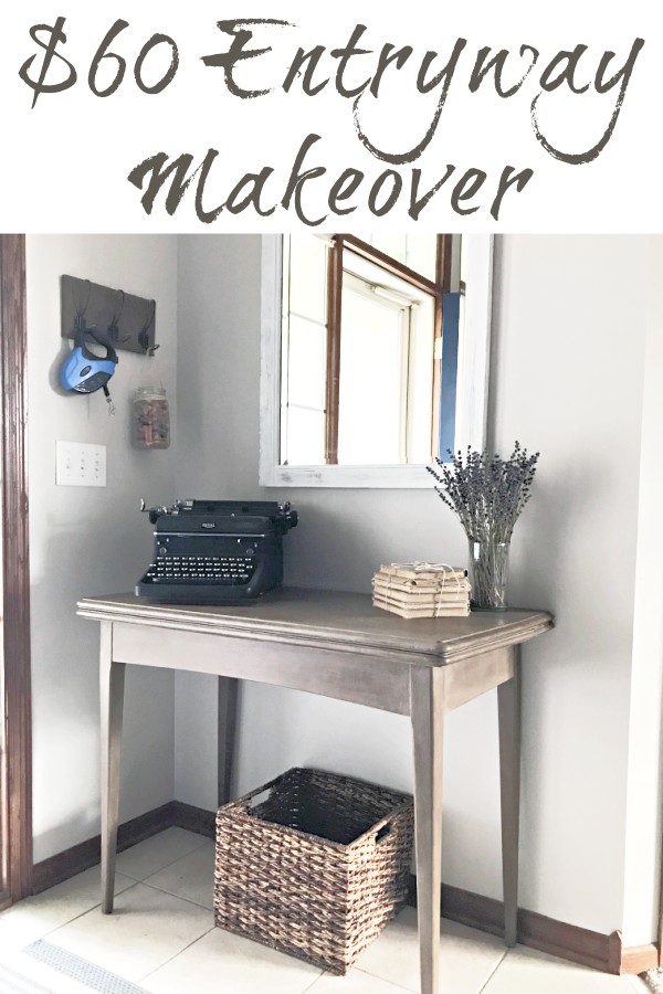 This entryway got a major farmhouse makeover for $60! Tons of great inspiration and DIY project ideas perfect for those that love the farmhouse style.