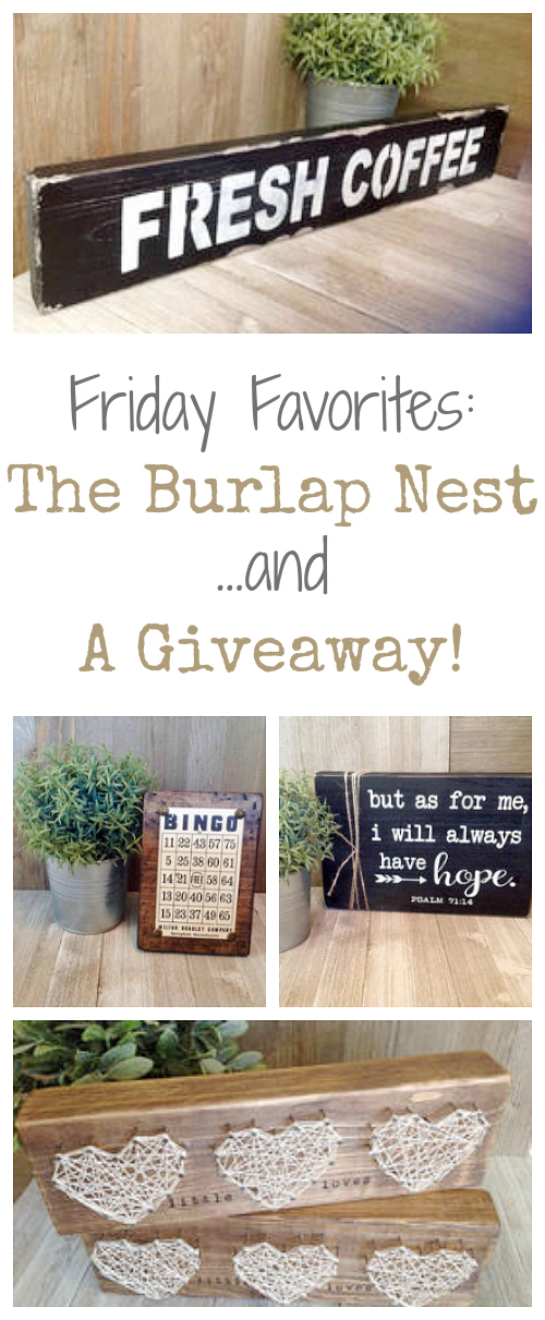 Love these items from The Burlap Nest... and who doesn't love a giveaway?!