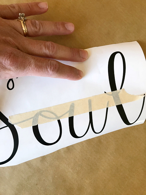 Masking tape used to transfer script onto scroll