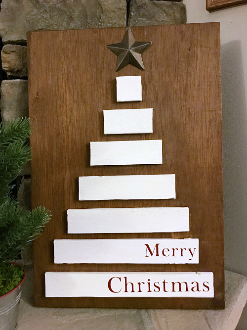 Reversible Merry Christmas Tree Sign