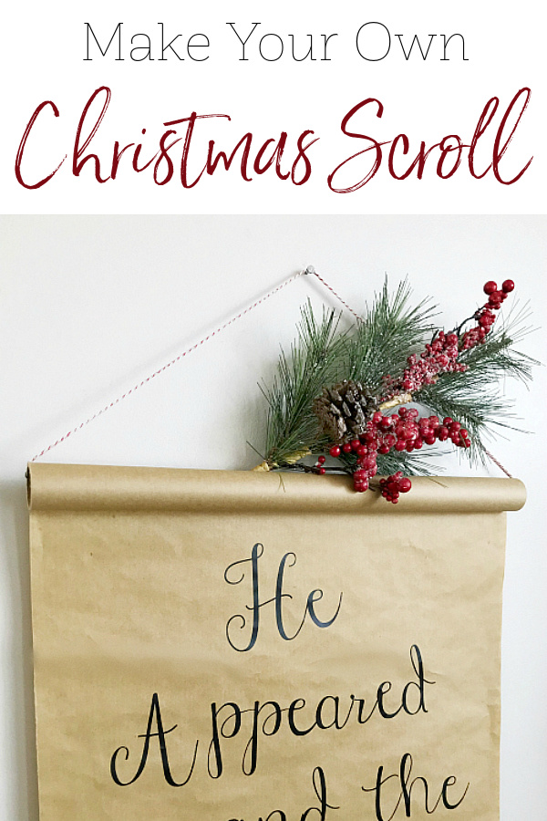 Homemade Christmas Scroll using Kraft paper