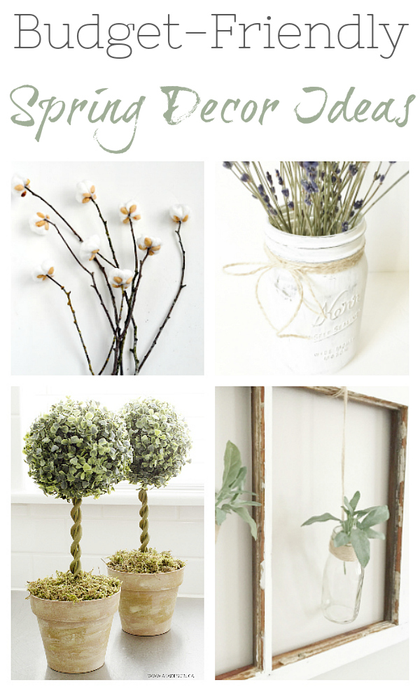 These ideas for budget friendly spring decor are awesome! Ideas from the dollar store as well as free printables!