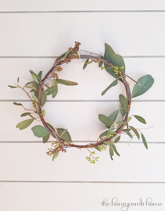 Simple wreath using craft store greens