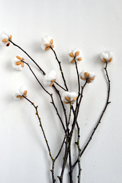 DIY cotton stems; perfect for some budget friend spring decor