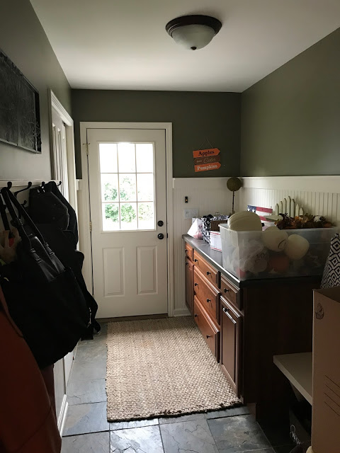 Mudroom before $100 Room Challenge