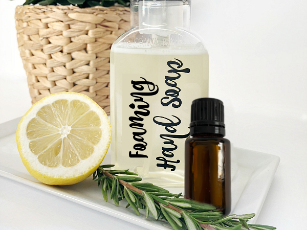 Easy Homemade Foaming Hand Soap made with Castile Soap and Essential Oil.