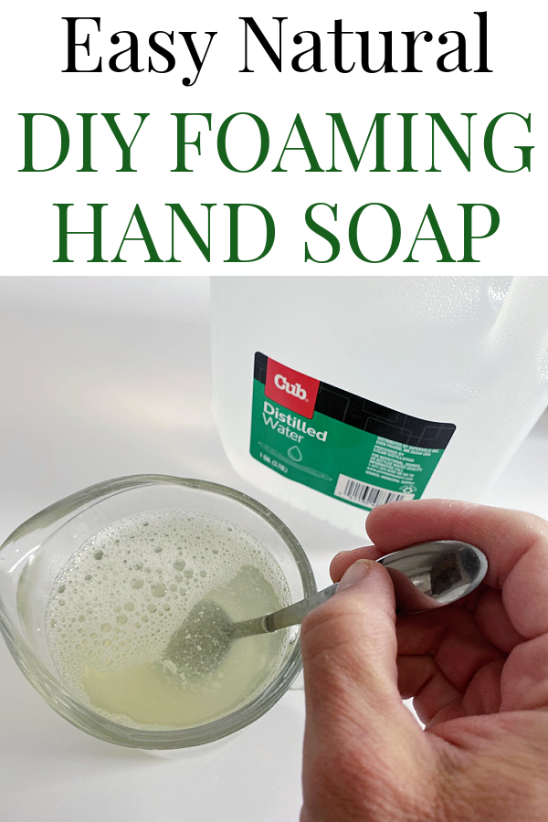 Adding distilled water to a homemade foaming hand soap recipe