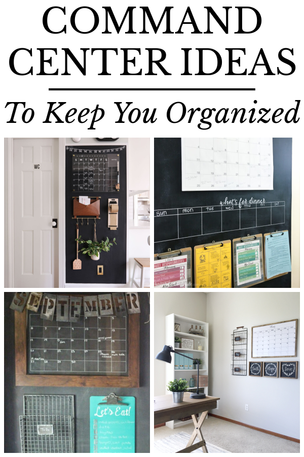 Collage of images showing various command center ideas