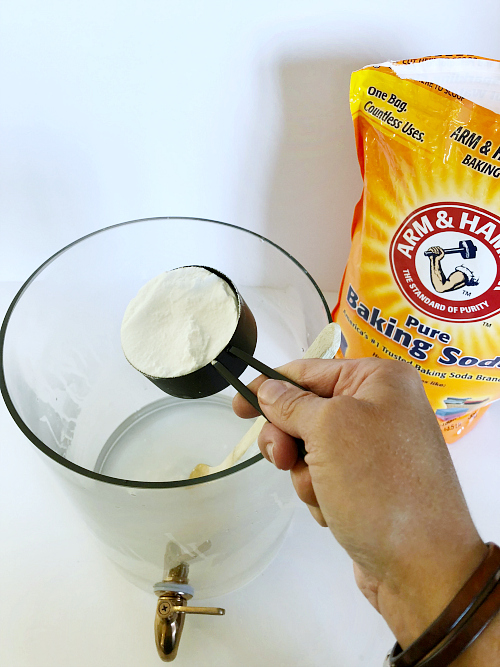 Adding baking soda to DIY Thieves Laundry Detergent