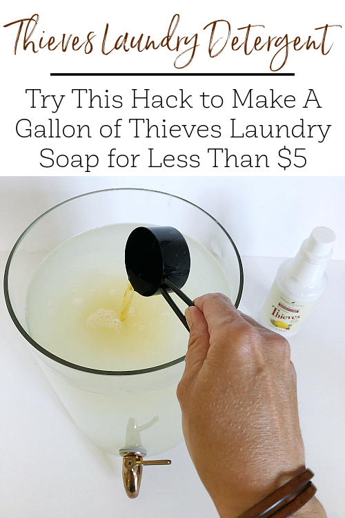 Adding Thieves cleaner to a thieves laundry soap recipe