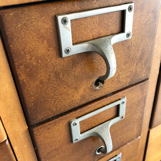 Old wooden card catalog