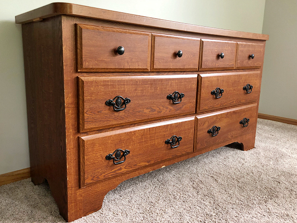 Outdated dresser prior to painting