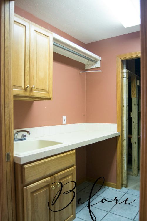 Laundry Room Before $100 Makeover