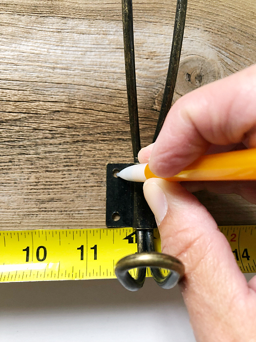 Measuring and Marking Hooks for DIY Towel Rack