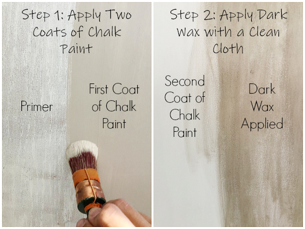 Create a weather wood look using chalk paint and dark wax