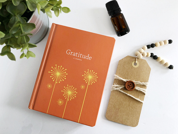 Gratitude Journal paired with DIY Diffuser Bookmark and Essential oil