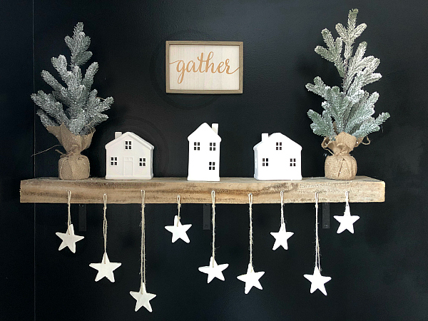 DIY Scented Clay Ornaments hanging from shelf