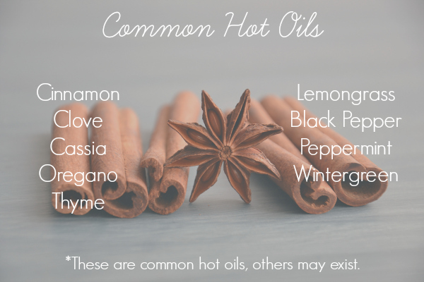 List of "hot" essential oils that one may want to avoid in homemade perfumes