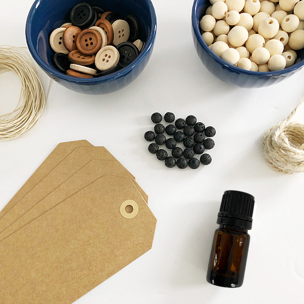 Items needed when making a DIY diffuser bookmark