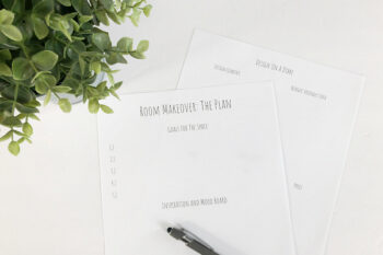 Title Image: Printable to guide one through designing a room on a budget