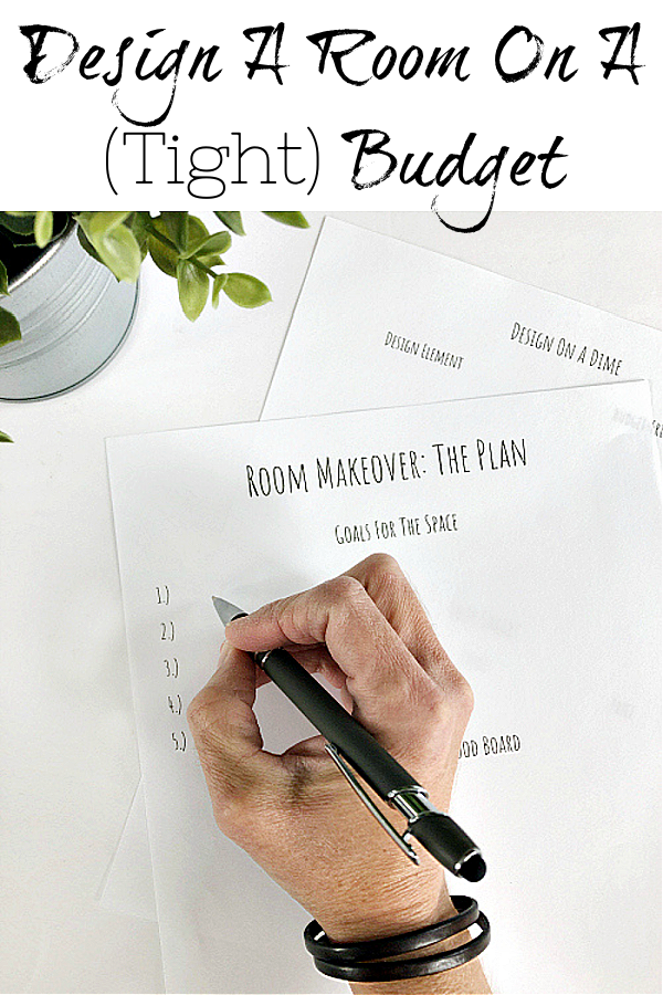 Learn how to design a room makeover on a tight budget. Free Printable!