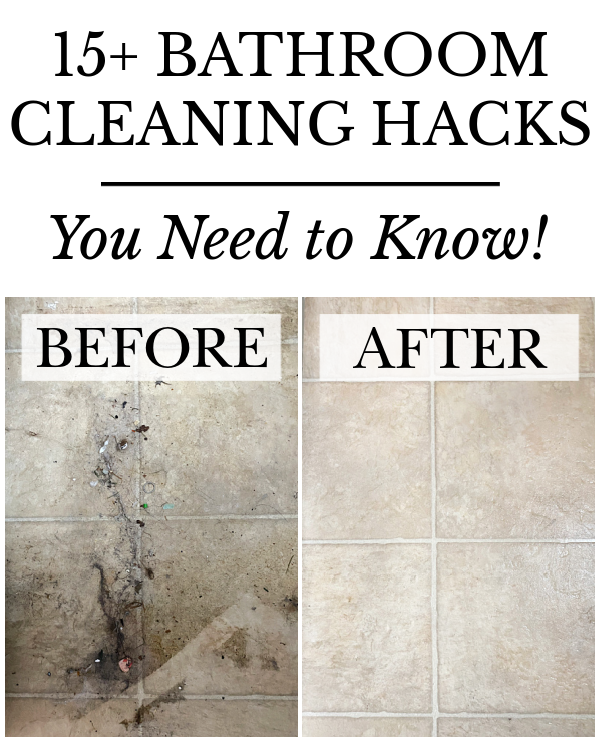 Before and after of floor cleaned with a DIY natural floor cleaner