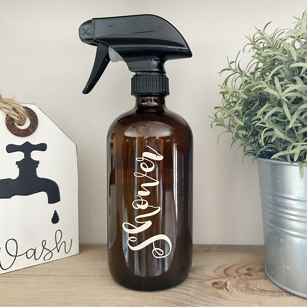 Homemade daily shower cleaner in a spray bottle