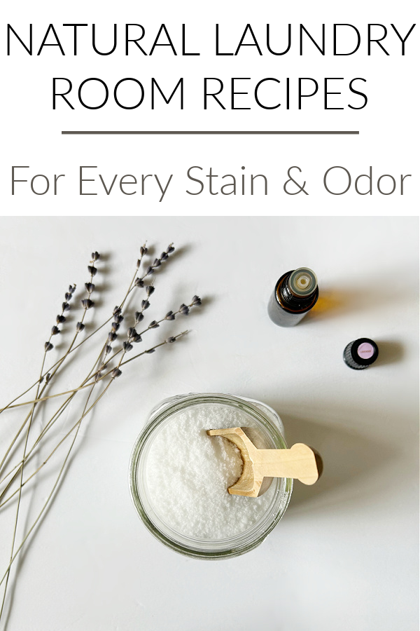 DIY Laundry scent booster in a glass jar with a wooden scoop
