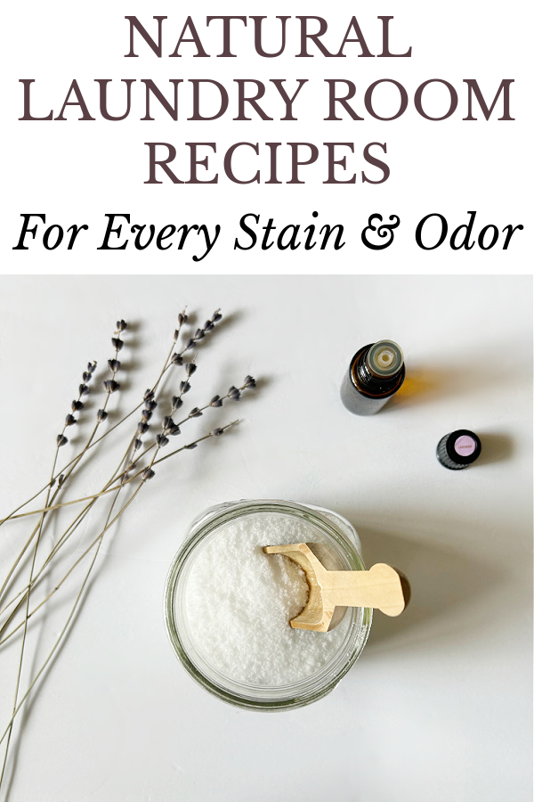 Homemade Laundry Scent Booster in a jar with a wooden scoop