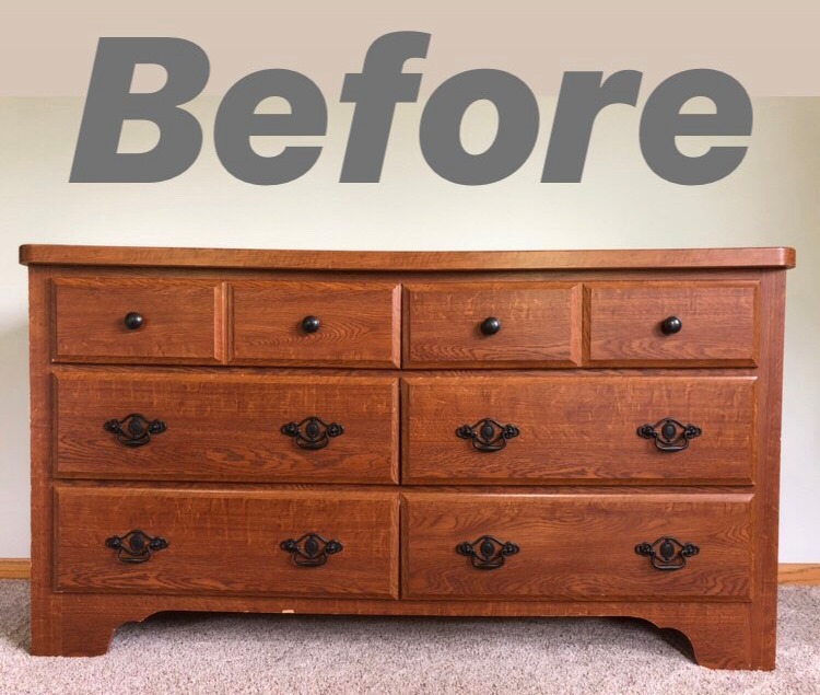 Furniture Painting with Fusion Mineral Paint. Outdated dresser "before"