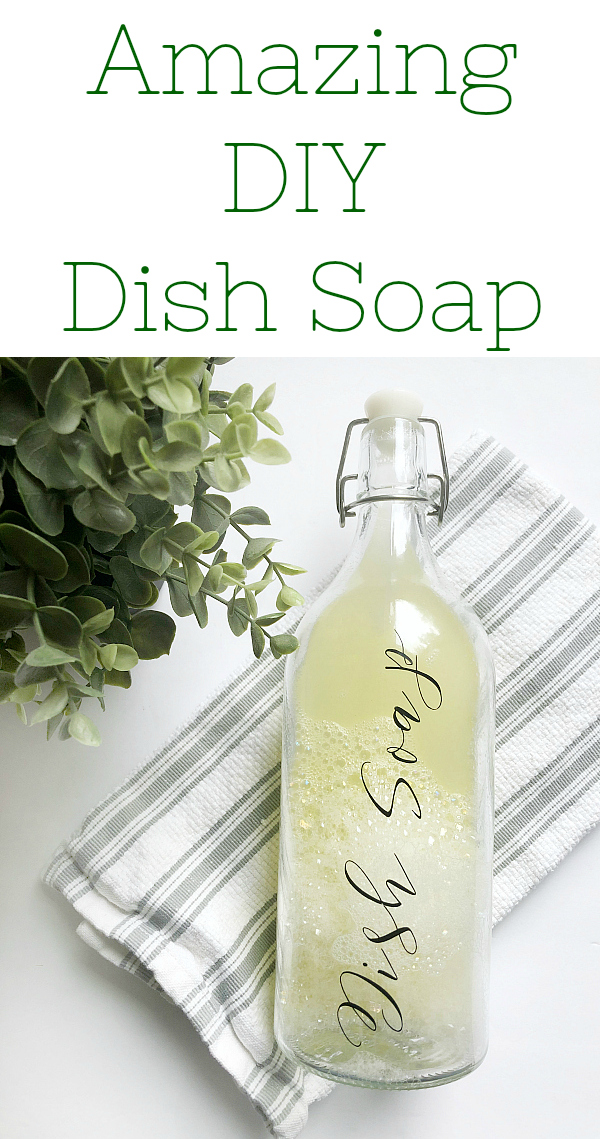 This easy DIY Dish Soap recipe not only cleans dishes well, it creates great suds and smells amazing.