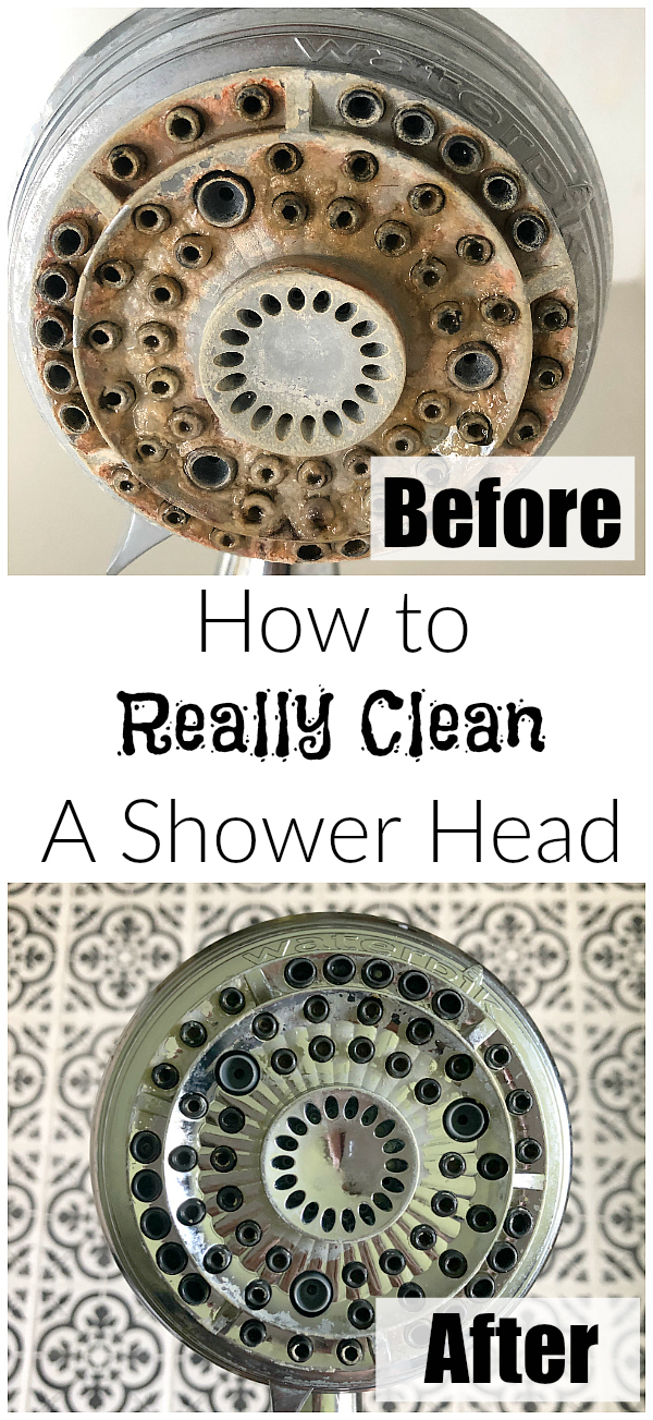 How to naturally clean a shower head. Before and After cleaning a shower head with just one all-natural pantry ingredient