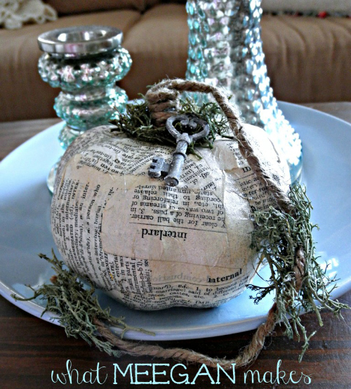 DIY Book Page Pumpkin from What Meegan Makes