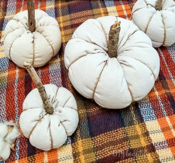 Drop Cloth Pumpkins via DIY Beautify