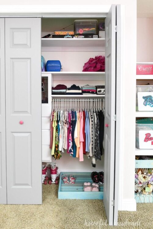 $100 Girl Closet Makeover by Houseful of Handmade After