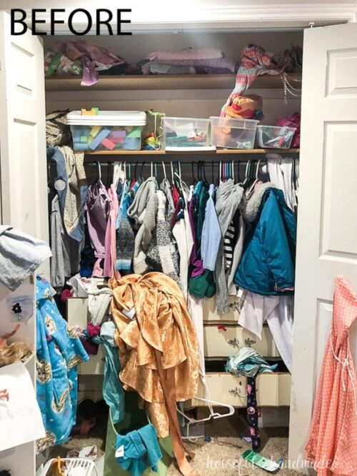 $100 Girl Closet Makeover by Houseful of Handmade Before