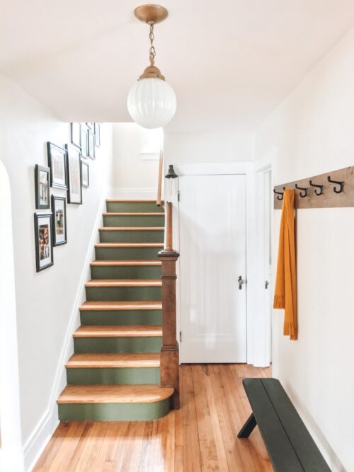 $100 Staircase Makeover by Little by Little Home After